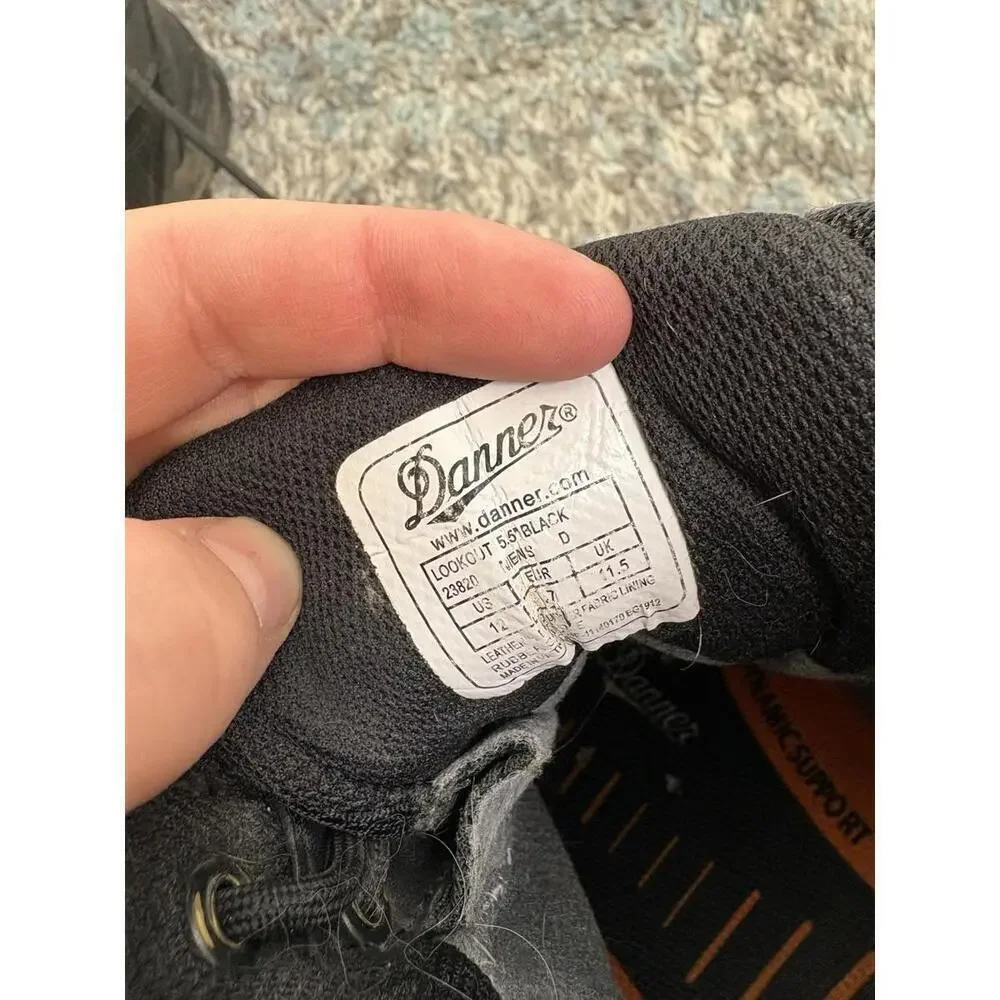 Danner Boots Mens 12 Lookout 5.5 Dry Black Leather Tactical Waterproof Duty